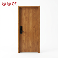 Porte coupe-feu en bois certifiée UL, résistance au feu 1 heure, styles variés, personnalisable pour projets hôteliers et d'appartements, directement de l'usine