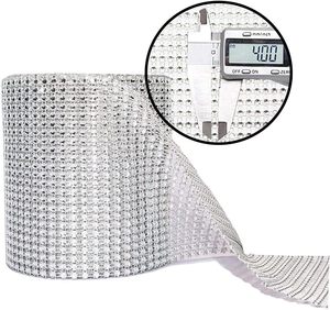 Ruban en maille de strass en plastique brillant, ruban en <span class=keywords><strong>acrylique</strong></span> argenté pour la décoration de gâteaux de mariage, vase, fournitures de fête, 60 pieds - Product Image 4