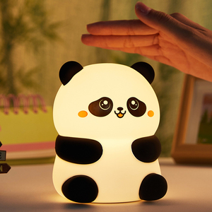 Dễ thương phim hoạt hình mềm <span class=keywords><strong>LED</strong></span> Silicone Panda đèn USB sạc cảm ứng cảm biến ánh sáng đầy màu sắc phòng ngủ cạnh giường ngủ ánh sáng ban đêm cho trẻ em - Product Image 2