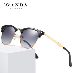 Danda Sunglasses Women Polarized TAC Lens Black Frame Gold Arms UV Protection Outdoor Fashion - Product Image 1