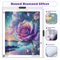 Chenistory Rose Diamant Schilder Kits voor Volwassenen Wanddecoratie DIY Schilder Kits Bloem Volledige Ronde Diamant Schilder Kits