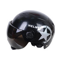 Casco de Motocicleta Eléctrica Unisex de Lujo para Adultos, para Todas las Estaciones, con Cierre de Hebilla, Material PP Resistente, Visera Transparente, Diseño de Estrella