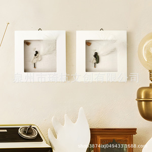 Marco de fotos de ángel, decoración de pared cuadrada, regalo hecho a mano para un amigo o pareja - Product Image 4