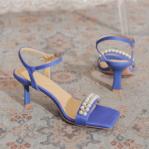 Talon Femm 2024 Anti-slip suola aperta punta estiva da donna sandali a punta quadrata da 7CM tacco basso da donna - Product Image 2