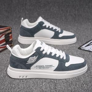 Nouvelles baskets montantes sportives en microfibre blanches pour hommes, respirantes, à lacets, tendance mode toutes saisons - Product Image 3