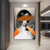 Lumière LED murale moderne en forme de portrait de femme, décoration artistique suspendue, peinture décorative