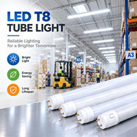 Tube LED linéaire MIC T8 pour entrepôt, centre de distribution logistique, certifié ETL CE RoHS, 2 pieds, 4 pieds, éclairage industriel