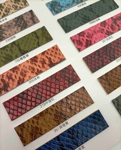 뜨거운 판매 0.8mm 뱀 피부 양각 채식 가짜 시트 합성 원시 파이썬 피부 PU 가죽 신발 가방 의류 booknote - Product Image 6