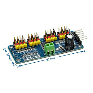 1 pièce PCA9685PW, pilote de carte de commande PWM 16 canaux 12 bits, interface I2C, module PCA9685 - Product Image 1