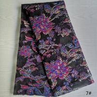 Tissu Jacquard Métallique Brocart Floral 3D Intriqué Teint en Fil Matière Lurex Scintillante pour Abaya, Caftan et Robe de Soirée Haut de Gamme