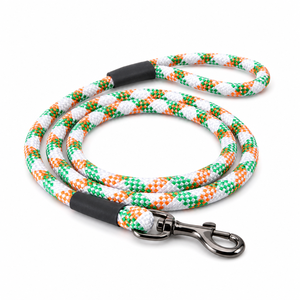 Laisse pour chien en corde d'escalade robuste, 1/2 pouce, en nylon tressé simple/torsadé, durable, réfléchissante, style occidental avec perles, pour grands chiens - Product Image 3