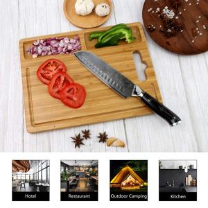Planche à découper en bambou moderne et écologique, taille personnalisable, forme rectangulaire, poignée latérale, idéale <span class=keywords><strong>pour</strong></span> la cuisine, rainures <span class=keywords><strong>pour</strong></span> viande et jus - Product Image 5