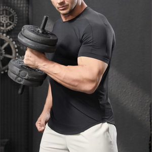 Di alta qualità su misura logo privato in Nylon Spandex sport Fitness <span class=keywords><strong>abbigliamento</strong></span> <span class=keywords><strong>uomo</strong></span> bianco <span class=keywords><strong>palestra</strong></span> t-shirt - Product Image 1