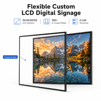 Pantalla LCD de 50 Pulgadas para Pared con Cristal Templado, Menú Digital Metálico, Pantalla Publicitaria OEM con Soporte SDK para Interiores, Restaurantes y Ascensores
