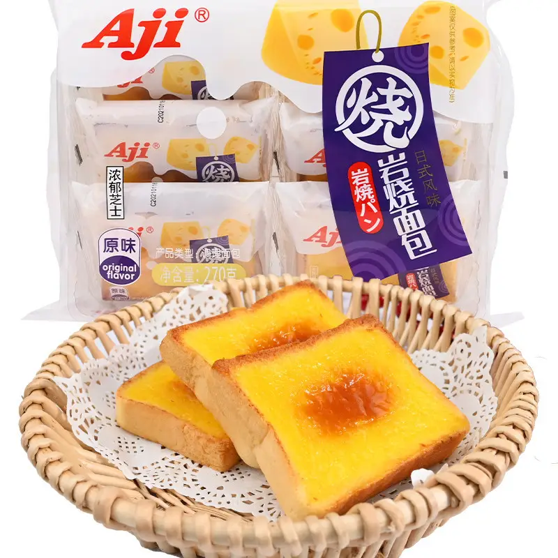 Aji อาหารเช้าโภชนาการนักเรียนขนมปังขนมขบเคี้ยวเค้กอาหาร270กรัมร็อคอบชีสขนมปังปิ้ง