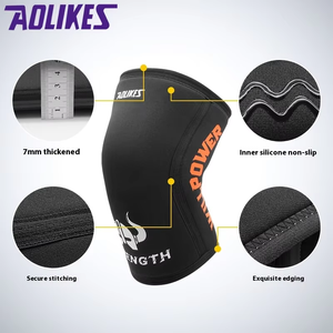 Özel Logo 7mm neopren sıkıştırma çapraz eğitim basketbol için dizlik nefes Fitness güvenlik desteği daha - Product Image 5