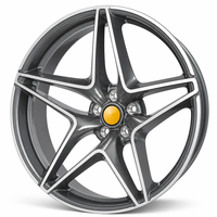 Jantes monobloc à cinq branches en alliage d'aluminium forgé de qualité aérospatiale pour supercars et coupés sport, ajustement personnalisé, finition usinée