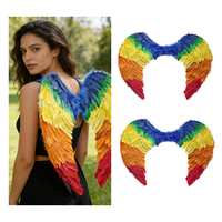 Ailes de fée artisanales pour fête de carnaval, rouge et rose, pour scène de danse, ailes d'ange en plumes – Vente chaude à prix réduit