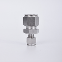 Conector de Tubo de Acero Inoxidable con Doble Férula, Adaptador de Tubería Hidráulica, Accesorio de Compresión de 90 Grados
