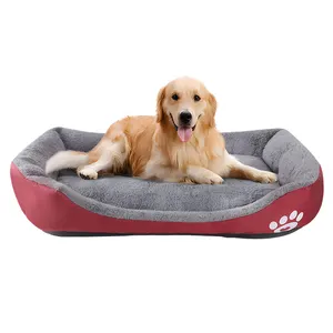Sofa tempat tidur hewan peliharaan empuk, bantal alas anjing kucing ortopedi lucu tahan kunyah dapat dicuci dengan mesin