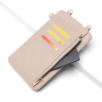 Sac de téléphone portable tendance grande capacité avec poche zippée et porte-cartes, étui de téléphone portable en cuir de créateur à bandoulière