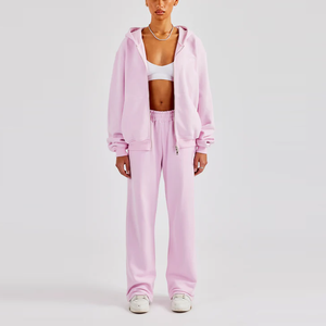 Ensemble <span class=keywords><strong>survêtement</strong></span> deux pièces surdimensionné personnalisé, couleur unie, pour femmes, jogging, <span class=keywords><strong>survêtement</strong></span> - Product Image 6