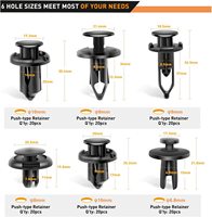 QEEPEI Kit de réparation de rivets de pare-chocs et attaches de fixation en plastique de haute qualité, 120 pièces, pour voiture neuve, vis d'expansion 6,3 mm, 8 mm, 9 mm, 10 mm