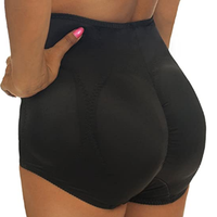 Culotte gainante sexy pour femme, couleur unie, taille basse, rembourrée aux hanches, effet rehausseur de fesses, type taille unie