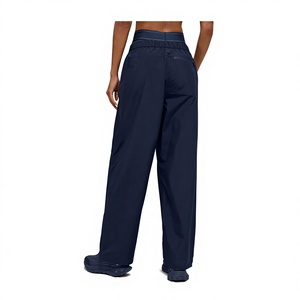 Pantalon de yoga taille haute pour femme, long, simple, à rayures latérales, en nylon respirant, avec ceinture élastique, séchage rapide - Product Image 2