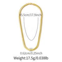 Ensemble Collier et Bracelet Chaîne Serpent en Laiton Plaqué Or Premium Style Hip Hop Bijoux Épais en Maille Chevrons 18K pour Femme Mariage