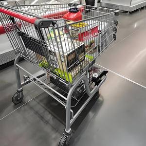 Büyük kapasiteli 160-220L Dört Tekerlekli 4 inç Çelik <span class=keywords><strong>Metal</strong></span> Çinko Galvanizli Süpermarket Alışveriş Arabası Izgara Yapılı Özelleştirilebilir - Product Image 6