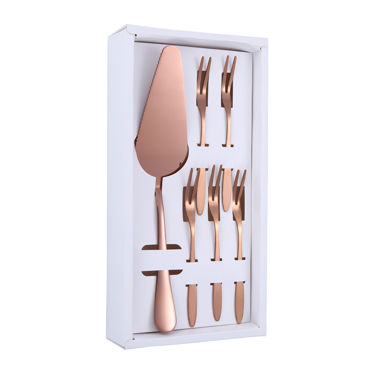 Promotion Stainless Steel Cake Spatula Set Mooncake Knife and Fork Box With Logo for Gift