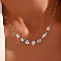 Collier en argent S925 avec moissanite, directement de l'usine, pour la collection de bijoux, luxe léger, polyvalent, à porter au quotidien