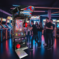 Nouvelle conception Machine de jeu de boxe d'intérieur en acier inoxydable à monnayeur, électronique interactive, avec système de récompenses, version anglaise universelle