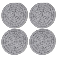 Tapis de cuisine personnalisable anti-chaleur, isolant thermique, style japonais, en coton et chanvre, dessous de plat circulaire
