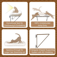 Hamac de fenêtre pour chat avec support métallique inférieur et lit spacieux et chaud pour chats de grande taille et chatons