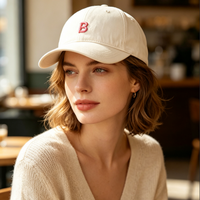 Gorra de Béisbol de Algodón Lavado, Suave, con Bordado Minimalista de la Letra B, Estilo Casual para Hombre y Mujer