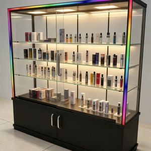 Vitrine d'exposition pour voitures avec LED, vitrine en verre trempé personnalisée, éclairage de base LED couleur, présentoir pour produits de fumer - Product Image 5