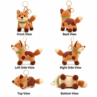 Porte-clés en peluche Zaves Kawaii Shiba Inu marron, écologique, durable, doux, en forme de renard/chien, breloque de sac, 12 cm, cadeau