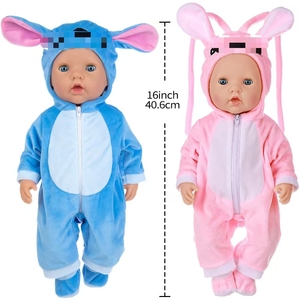 2025 Venta directa de fábrica de alta calidad Animal de dibujos animados de peluche de 18 pulgadas Baby Doll Bodysuit Doll Jumpsuit Accesorio - Product Image 6
