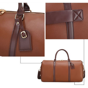 Bolsa de Viaje de Fin de Semana para Hombre, de Cuero PU, Color Sólido, Suave, Personalizada, al por Mayor, con MOQ Bajo, Bolsa de Gimnasio, Equipaje de Mano - Product Image 4