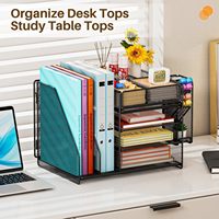 ODM OEM A-Mazon Organisateur de bureau en métal à 4 niveaux, empilable, avec plateau à lettres et porte-documents à couche unique