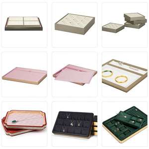 Velvet Bracelet Jewelry <b>Empty</b> Tray Manager Set PU Leather Necklace Jewelry Storage Display Tray - Product Image 4