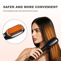 Brosse lissante électrique 3-en-1 personnalisée, brosse à air chaud professionnelle en céramique, peigne portable 360 °   Brosse thermique rotative pour cheveux