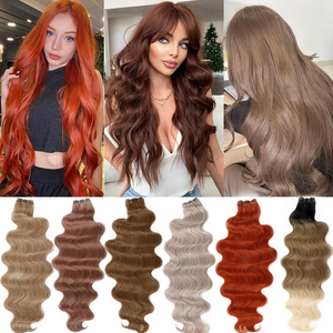 Lots de Cheveux Synthétiques en Fibre Haute Température, Tissage Double à la Machine, Super Doux, Ondulés, 18-36 Pouces, Extensions 200% - Product Image 1