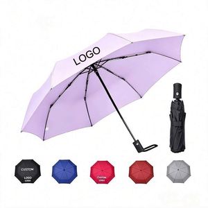 3-Fold Design Premium Custom Logo Reinforced Ribs Sturdy Modern <b>Windproof</b> Elegant Durable Corporate Branding Folding <b>Umbrella</b> - Product Image 1