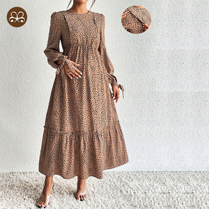 Vestiti premaman con polsino annodato per <span class=keywords><strong>allattamento</strong></span> con stampa maculata extra lunga - Product Image 1