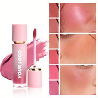 Palette de fards à joues liquides minéraux à haute pigmentation, 6 couleurs, à base d'eau, véganes, finition mate et scintillante, pour peaux claires, vente en gros