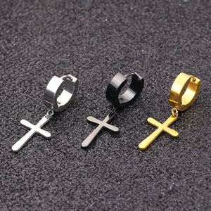 Vintage 18K Orthodox Classic Cross Stainless Steel Dangle <b>Hoop</b> <b>Earrings</b> <b>for</b> <b>Women</b> Stylish - Product Image 3