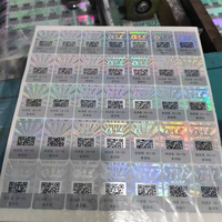 Étiquette de code-barres PET personnalisée avec autocollant adhésif anti-contrefaçon holographique
